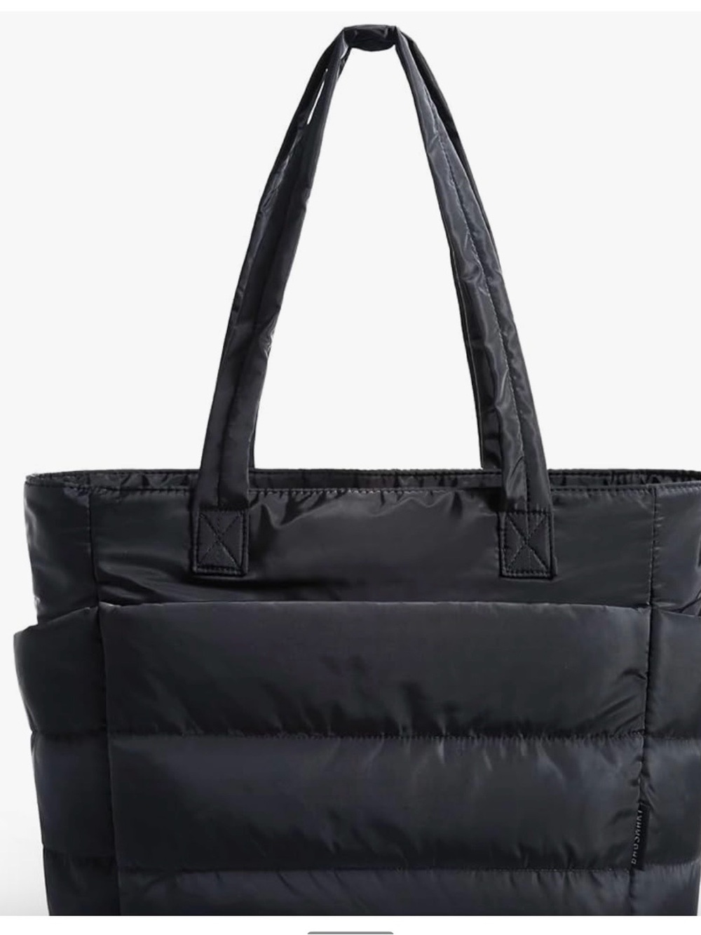 Black Quilted Puffer Shoulder Tote